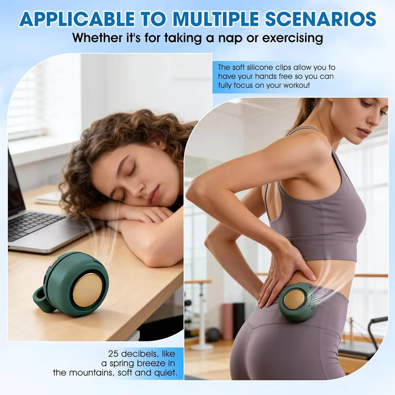 MIVM MF019 Mini-Clip-Ventilator mit 360 Grad Drehung und Windrichtungsanpassung in Grün - Bild 2