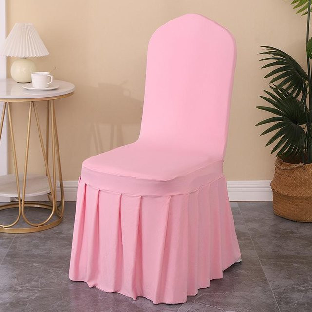 Elastischer Stuhlbezug für Esszimmerstühle von Lucky Black Cat in Rosa - Bild 1