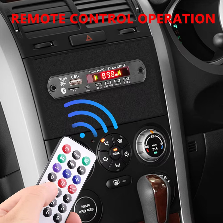 KEBIDU 120W Bluetooth MP3 Decoder Board mit USB, TF und FM Radio als kabelloses Auto-Audio-Modul in Schwarz - Bild 3