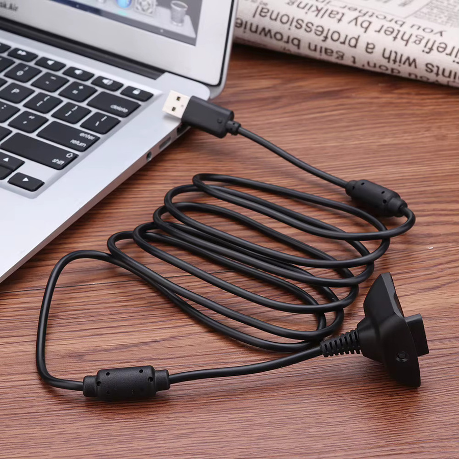 HOSPORT USB Dual Magnet Ring Ladekabel für Xbox Wireless Game Controller, Länge: 1,8 m, Schwarz/Grau - Bild 2