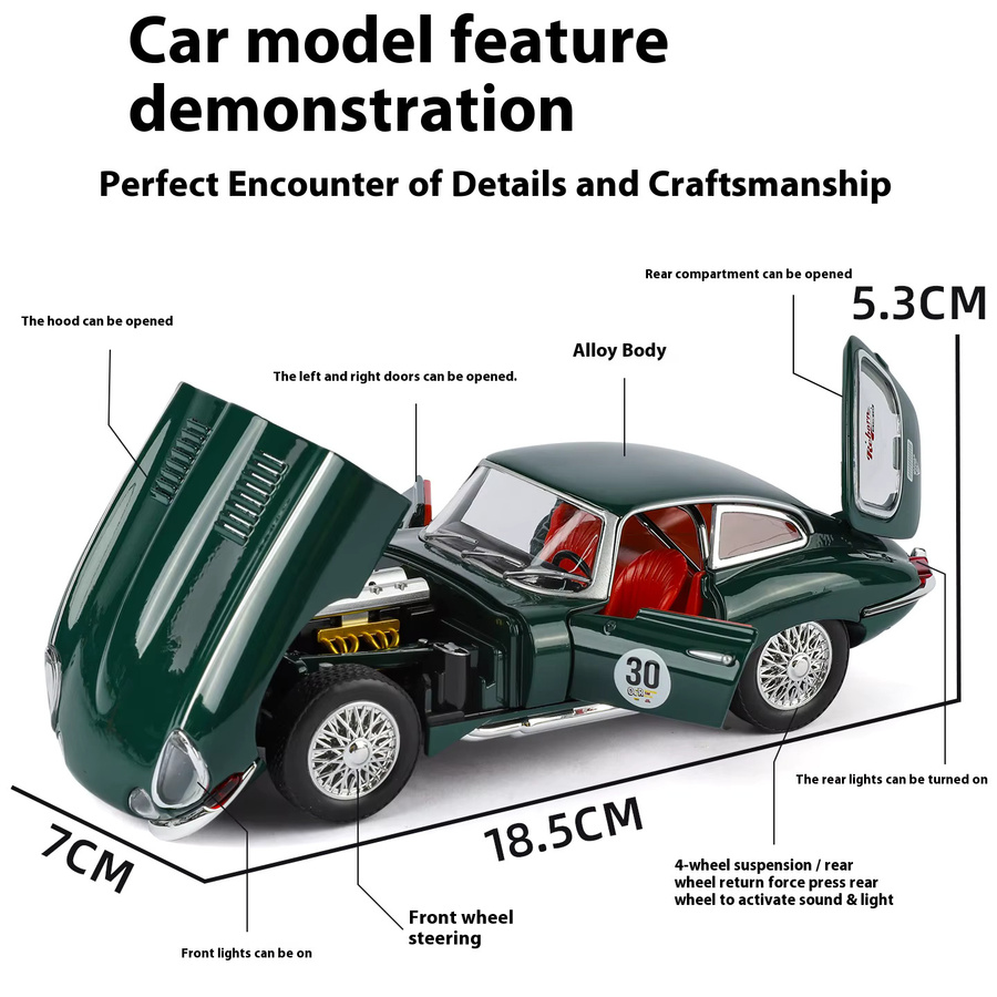 Maisto Jaguar E-TYPE Automodell, Maßstab 1:24, Metall, Grün - Bild 2