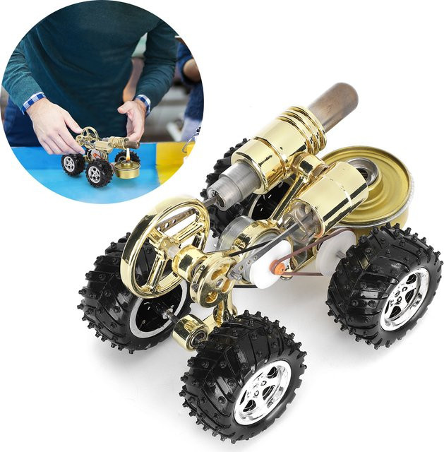 Qiilu Stirling Motor Modell Miniatur Auto Motor, Physik Wissenschaft Experiment Spielzeug - Bild 1