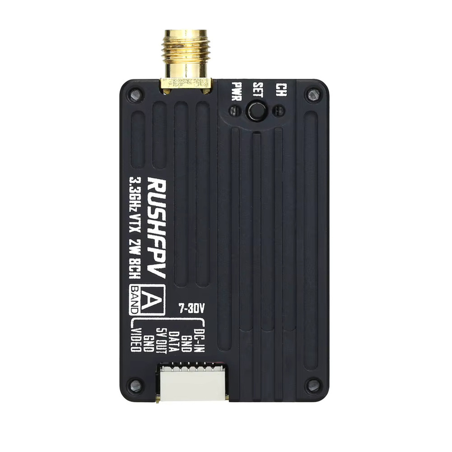 RUSHFPV 3,3G 2W VTX Sender FPV Sender Empfänger DVR Modul mit Antenne in Schwarz für RC Long Range Racer FPV Drohnen - Bild 2