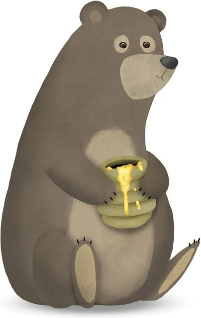 Komar Wandbild Cute Bear aus Qualitätsvlies, Breite: 30 cm, Höhe: 40 cm - Bild 1