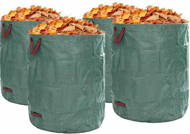 Yiwydaa Gartenabfallsäcke aus Polypropylen, 4 Stück, Grün, B/T/H: 79 x 79 x 99,5 cm - Bild 1