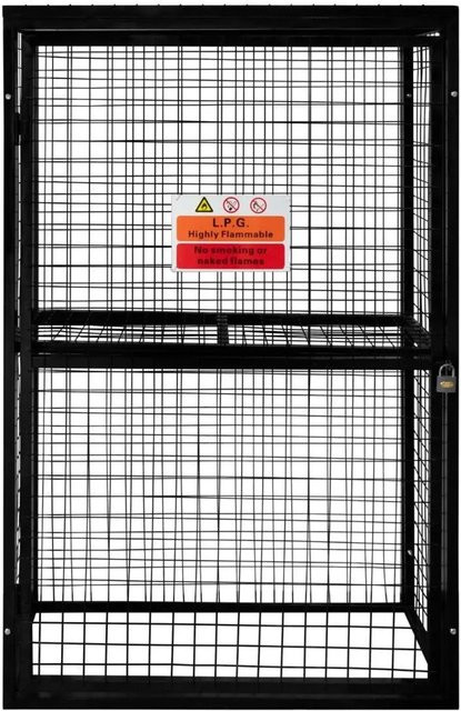 Monstershop Klappbare Gasflaschenlagerung aus Stahl in Schwarz, B/T/H: 184 x 116 x 57 cm - Bild 1