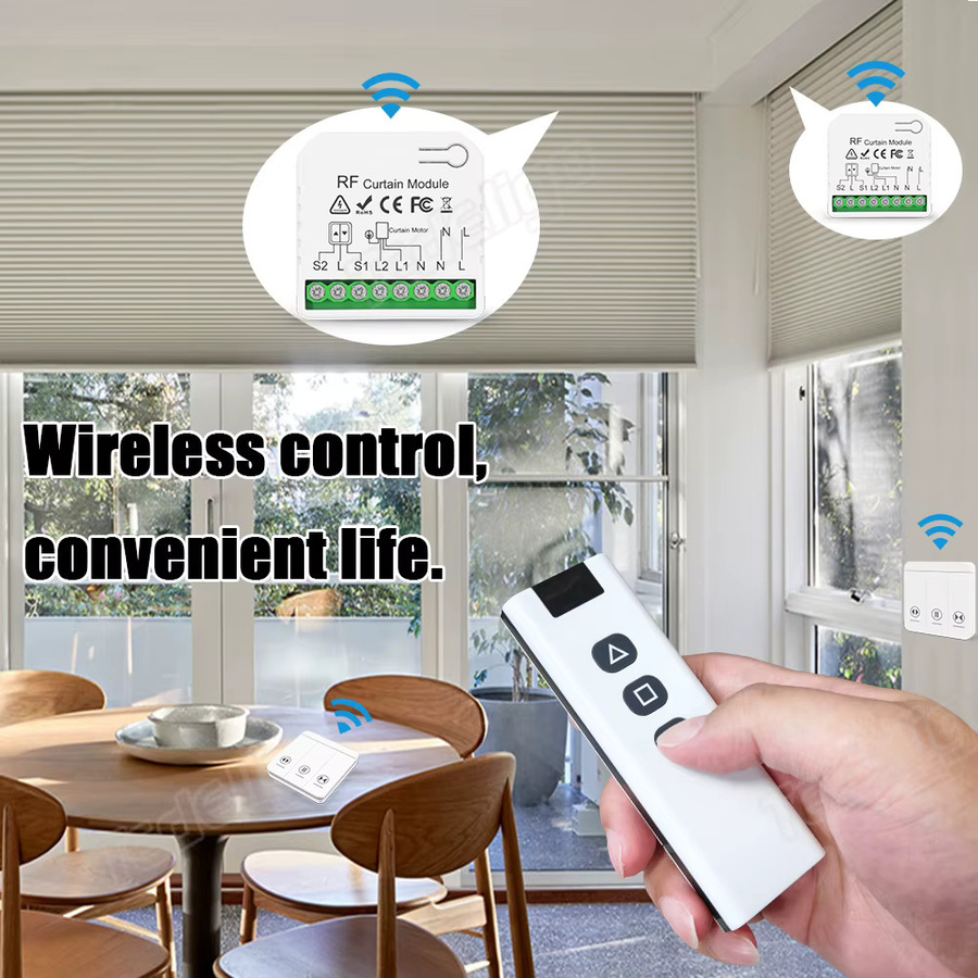 Tedeligo RF Vorhang Schalter 433 MHz für elektrische Rollos und Fensterläden, Farbe: Weiß - Bild 2