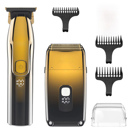 Hatteker Elektrorasierer Herren, 2-teiliges Set, Gold