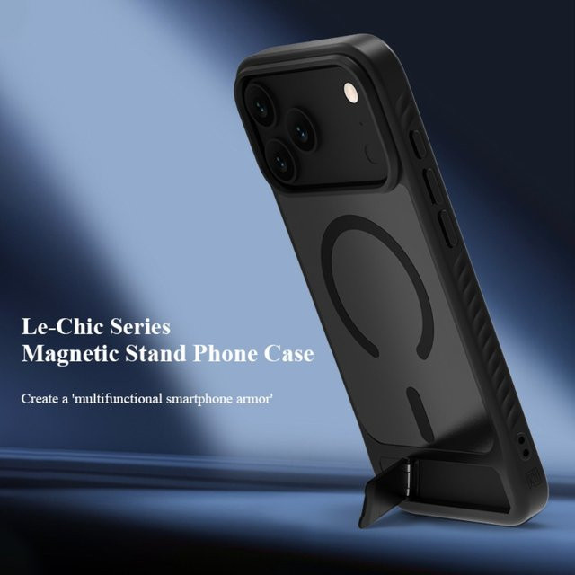SZMUGUA Magnetische Handyhülle mit unsichtbarem Ständer für iPhone 17 Air, 17e, 16e, 16, 15 Pro Max in Schwarz und Blau - Bild 1