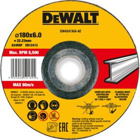 DeWalt Schruppscheibe für Metall in Gelb, Durchmesser: 180 mm, Dicke: 18 mm, Bohrung: 22,23 mm - Bild 1