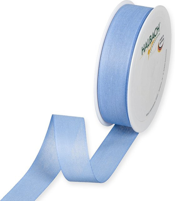Halbach Dekoband in Baumwolloptik aus Polyester, Himmelblau, Breite: 2,5 cm, Länge: 5 m - Bild 1