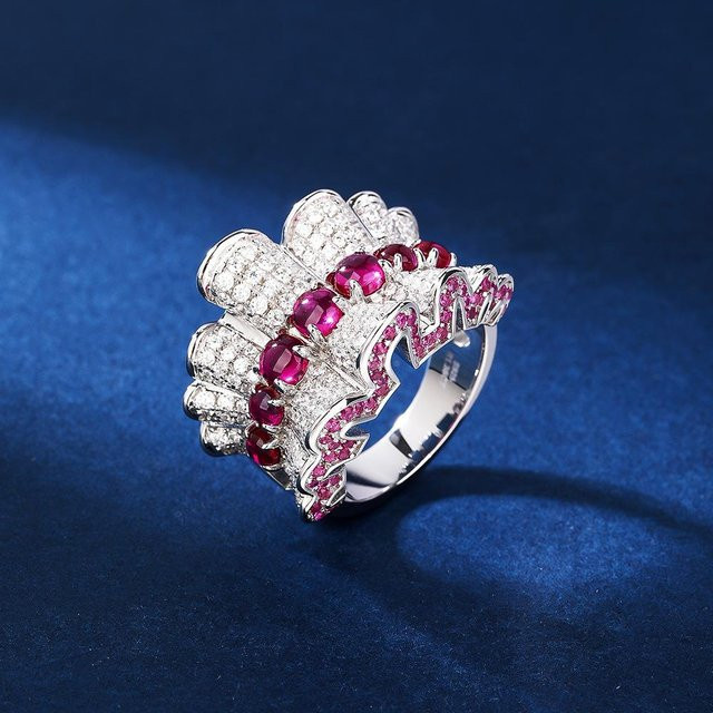 Lucky Star Jewelry Blumenring, Kupfer, Rubin, Damen, Größe 8 - Bild 1