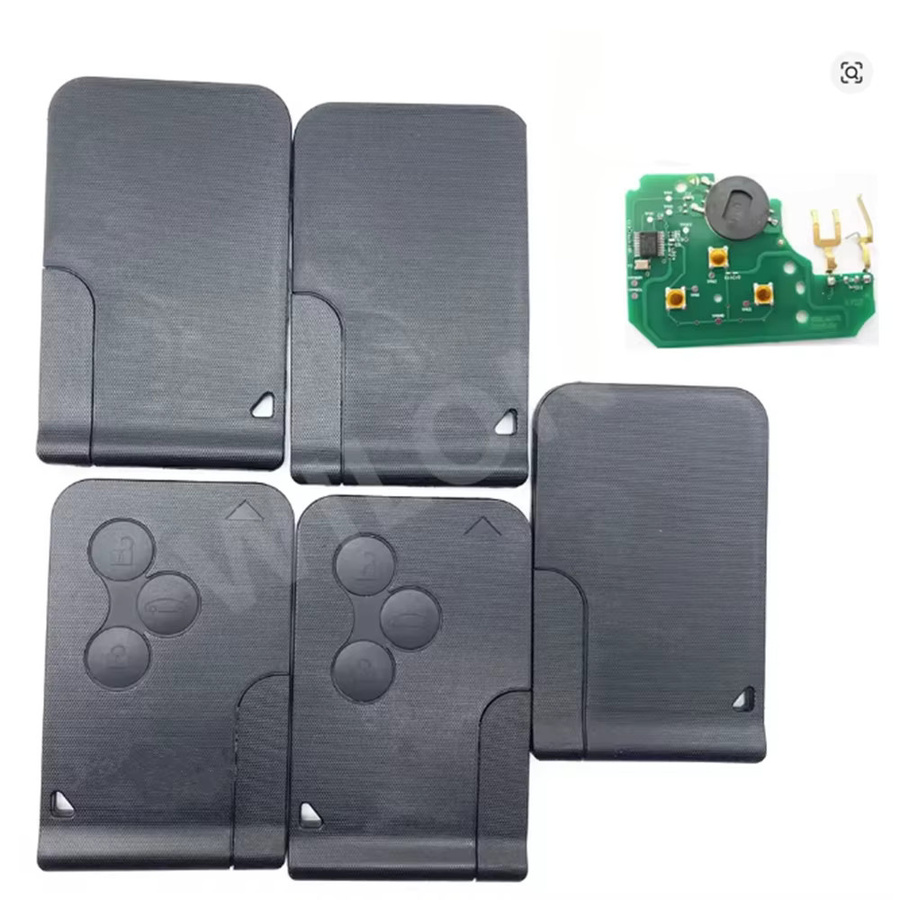 Wilongda Funkschlüssel 433 MHz ID46 PCF7947 Chip mit 3 Tasten und Notfallkarte für Renault Megane 2 3 Scenic Clio 2003–2008 in Schwarz - Bild 4