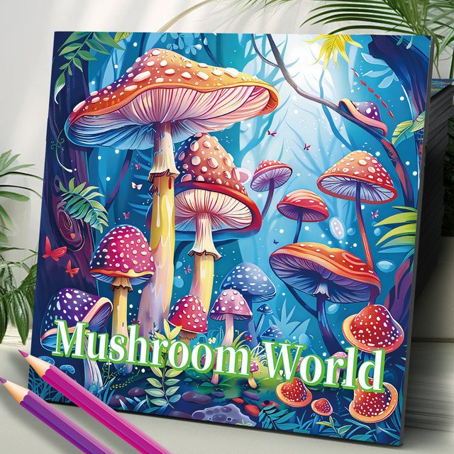 Pilzwelt Malbuch für Erwachsene mit Fantasy-Motiven aus einem verzauberten Wald zur Entspannung und Anti-Stress-Therapie in Multicolour - Bild 1