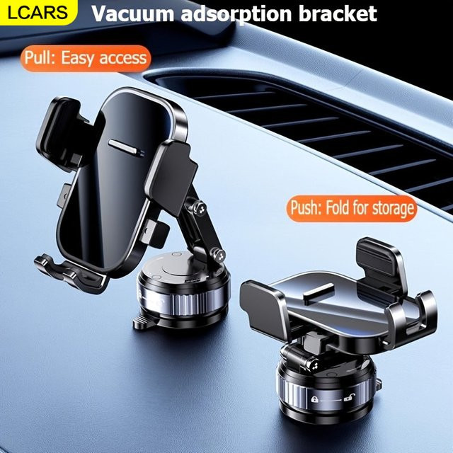 Lcars Handyhalterung für das Armaturenbrett mit starker Vakuum-Saugnapf-Technik und Metallbasis in Schwarz - Bild 1