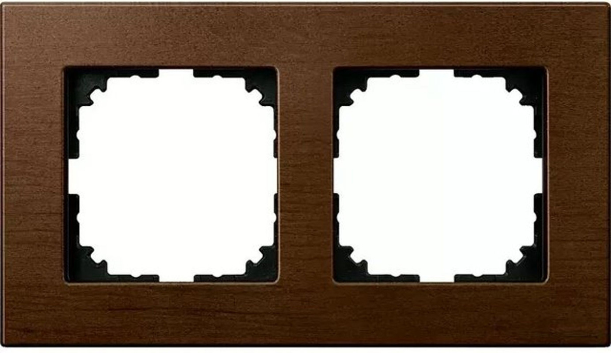 Merten Rahmen Abdeckung System M aesthetic aus Holz in Walnuss Braun für Wandmontage - Bild 1
