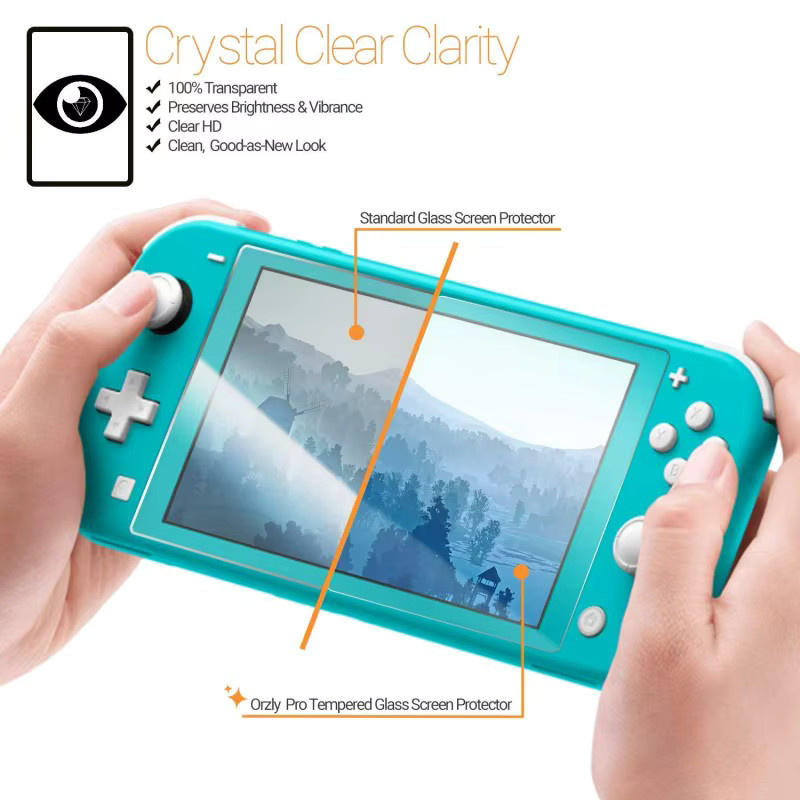 2 Stück Displayschutzfolien aus gehärtetem Glas für Nintendo Switch Lite, transparent - Bild 2