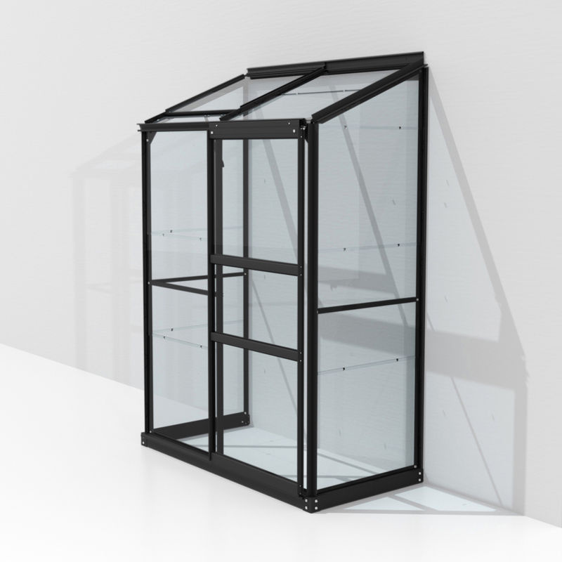 Vitavia Anlehn-Gewächshaus Ida 900 Schwarz mit Sicherheitsglas und Pultdach, B/T/H: 131 x 100 x 182 cm - Bild 3