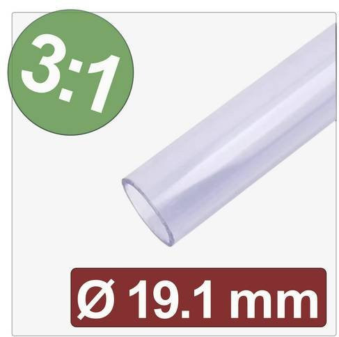 Quadrios Schrumpfschlauch mit Kleber Transparent 19,1 mm 6,4 mm Schrumpfrate 3:1 Meterware - Bild 1