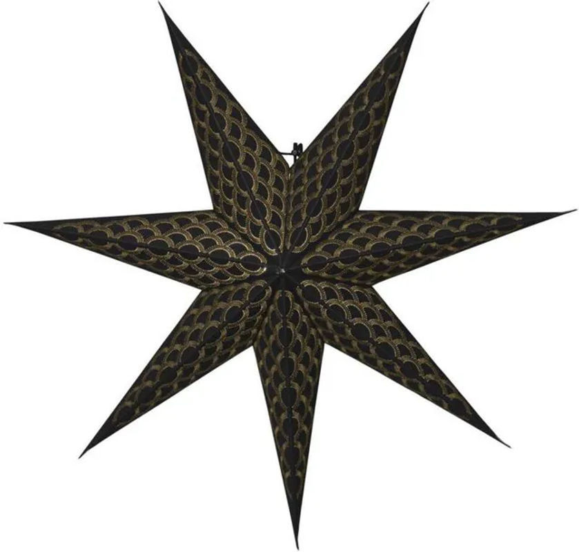 Star Trading Papierstern Schwarz und Gelb als Hängeornament für Weihnachten mit Durchmesser: 60 cm - Bild 1