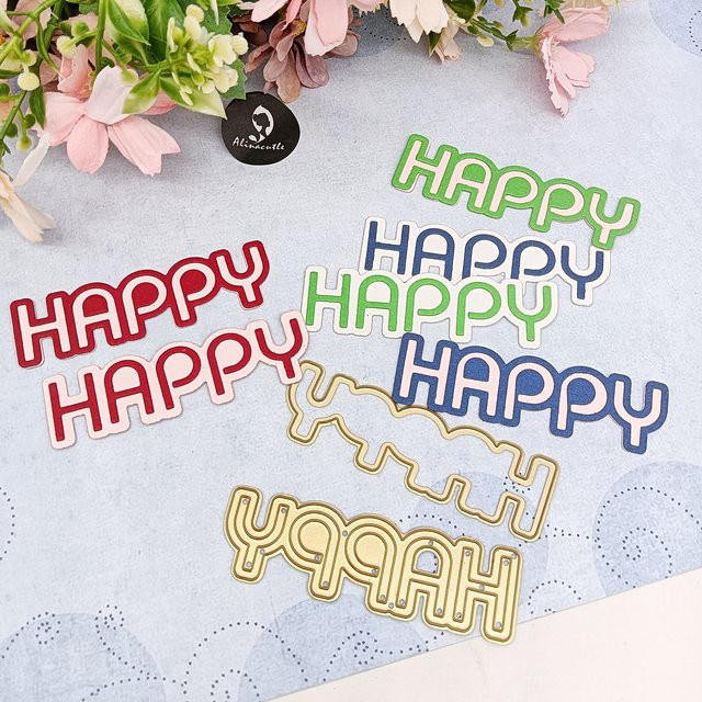 Alinacutle Happy Metall-Stanzform für Scrapbooking, DIY-Grußkarten und Handwerk - Bild 1