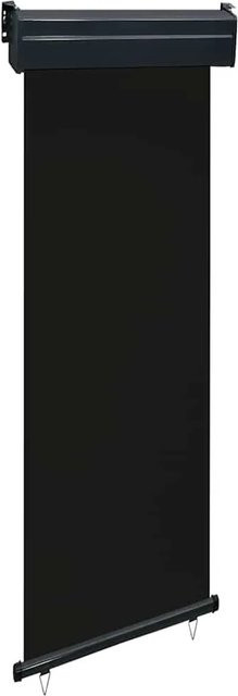 vidaXL Balkon-Seitenmarkise mit Drop-Arm aus Polyester in Schwarz, Breite: 65 cm, Höhe: 250 cm - Bild 1