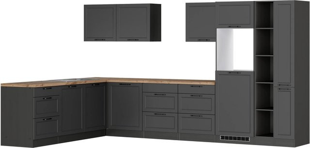 Held Winkelküche Kempten in Landhaus Optik, Grau/Graphit, B: 360 cm, H: 200 cm, T: 60 cm - Bild 1