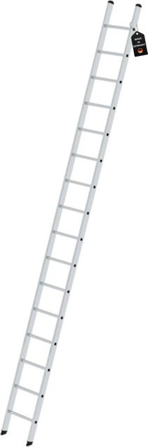 PROREGAL Sprossen-Anlegeleiter ohne Traverse in Silber mit 16 Sprossen - Bild 1