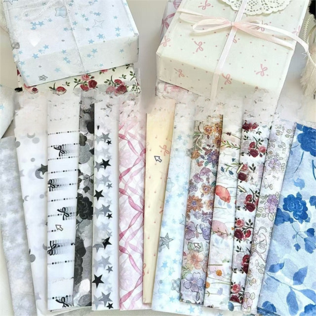 10 Stück handgeriebene Schleifen aus Sydney-Papier mit Baumwollstruktur für deine Geschenk- und Blumenverpackung - Bild 1