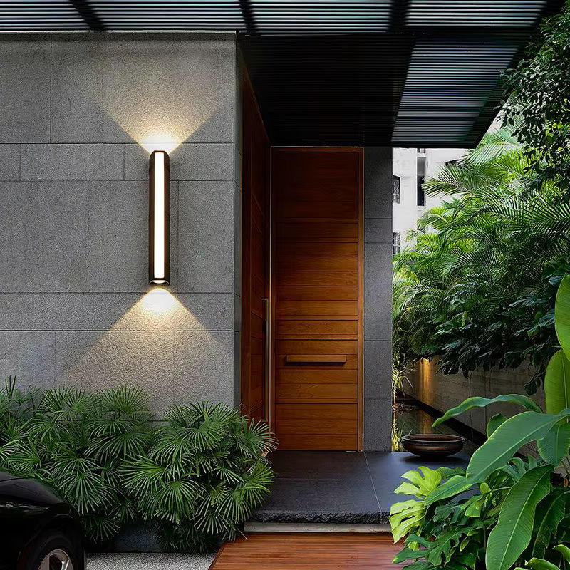 Feiyunlux Moderne LED Außenwandleuchte aus Aluminium in Schwarz, IP65 wasserdicht, Up-Down Linear Wandleuchte für Garten und Veranda - Bild 3