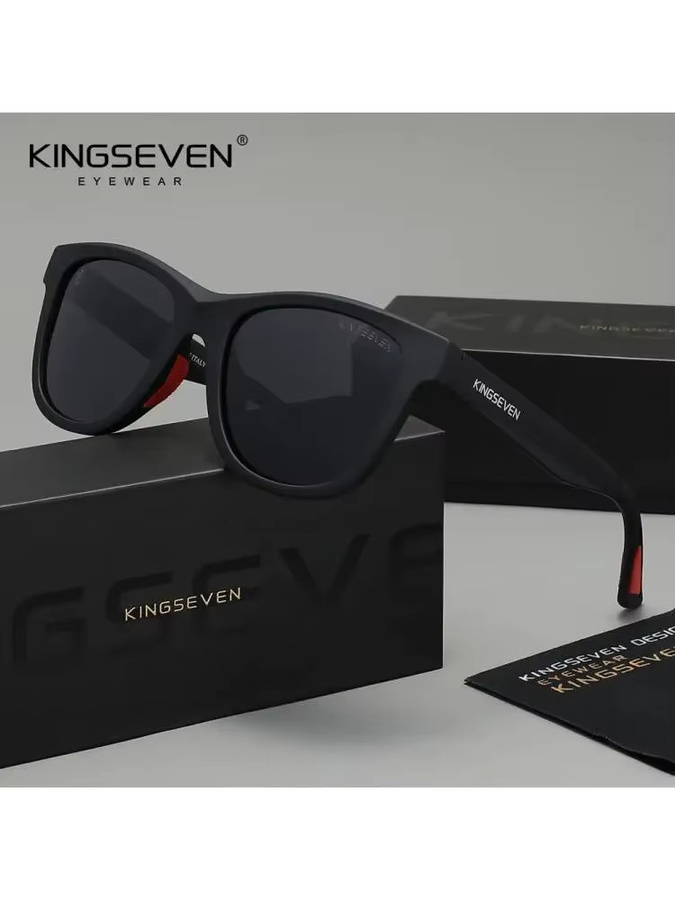 KINGSEVEN Sonnenbrille, Square, Vollrand, Kunststoff, Schwarz, Unisex - Bild 4
