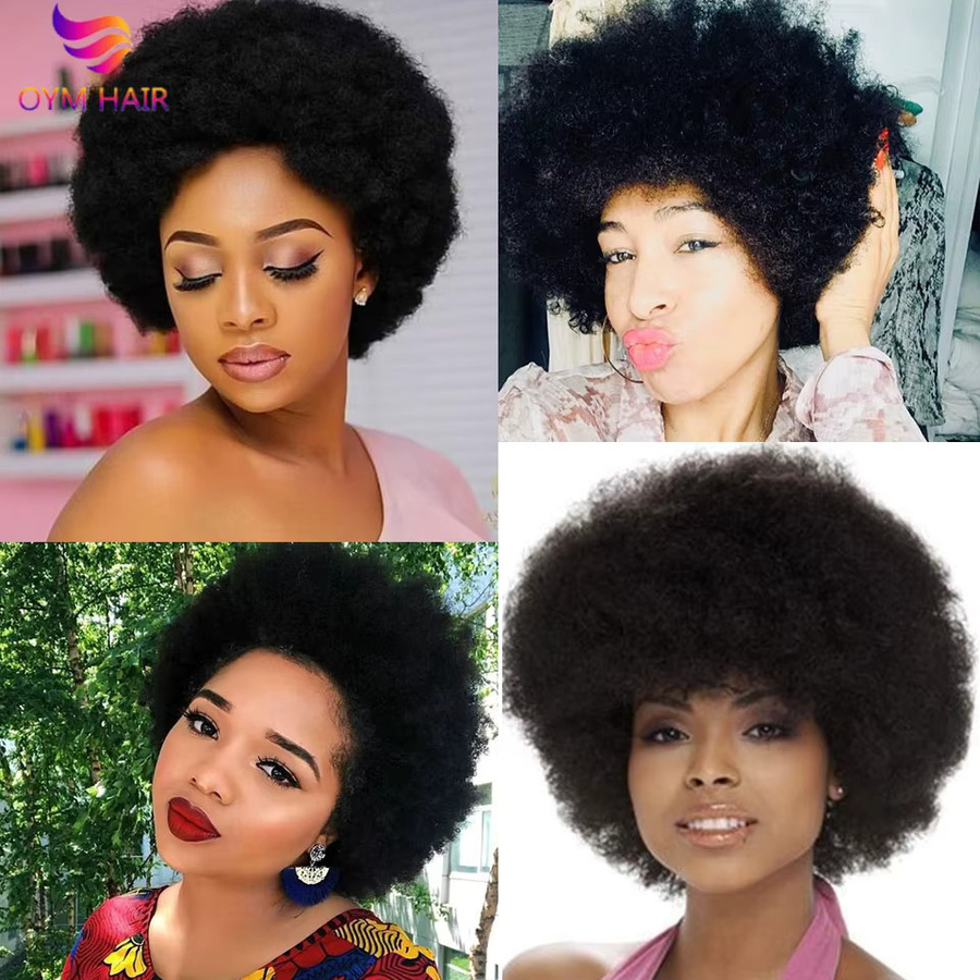 OYM HAIR Afro-Perücke, brasilianisches Remy-Echthaar, Damen - Bild 2