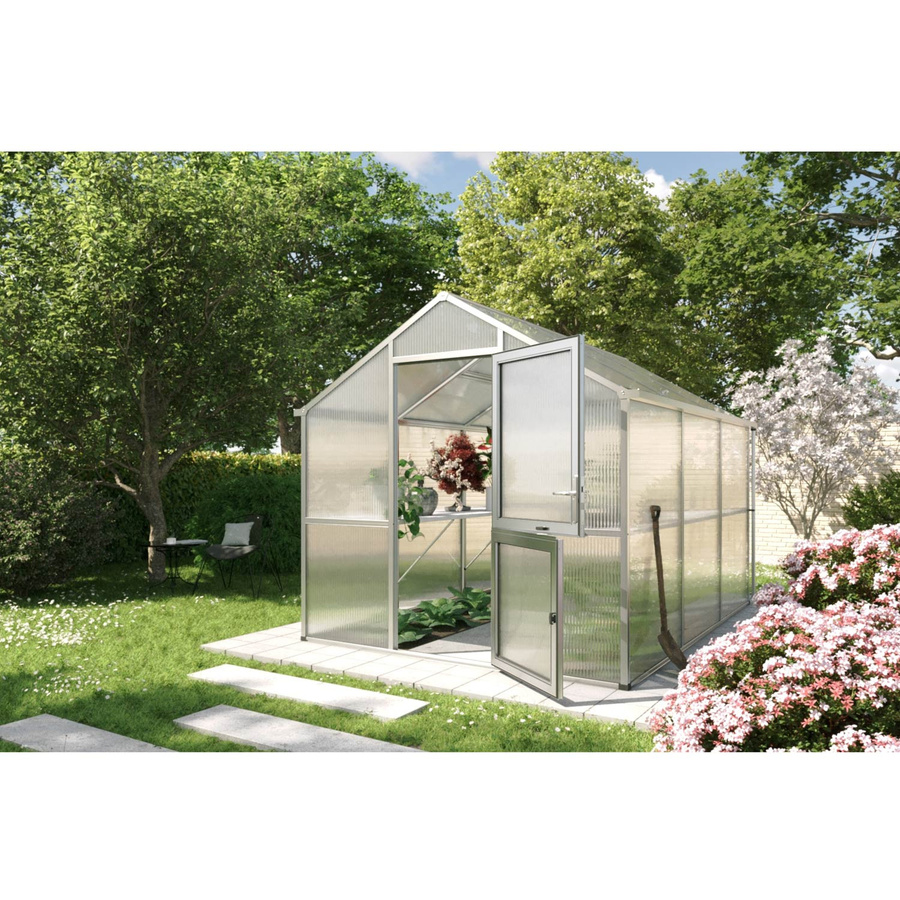 KGT Gewächshaus Iris III in pressblank, 7,5 m², 16 mm HKP - Bild 2