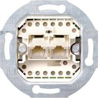 Gira Universal-Anschluss-Einsatz UAE/IAE/ISDN-Steckdose 2-fach Standard 55 in Transparent/Weiß - Bild 1