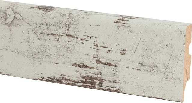 Kaindl Sockelleiste aus Kiefer Holz in Weiß mit Kabelkanal, H x B x T: 60 x 20 x 2600 mm - Bild 1