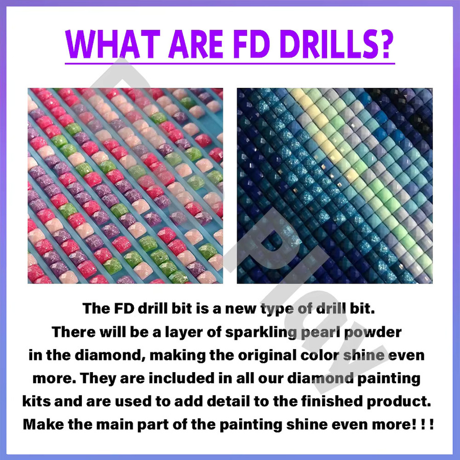 MTdiyart 5D DIY Diamantmalerei Legende FD AB mit Aufkleber, quadratisches Resin-Foto-Set, Multicolour, abstraktes Motiv - Bild 3