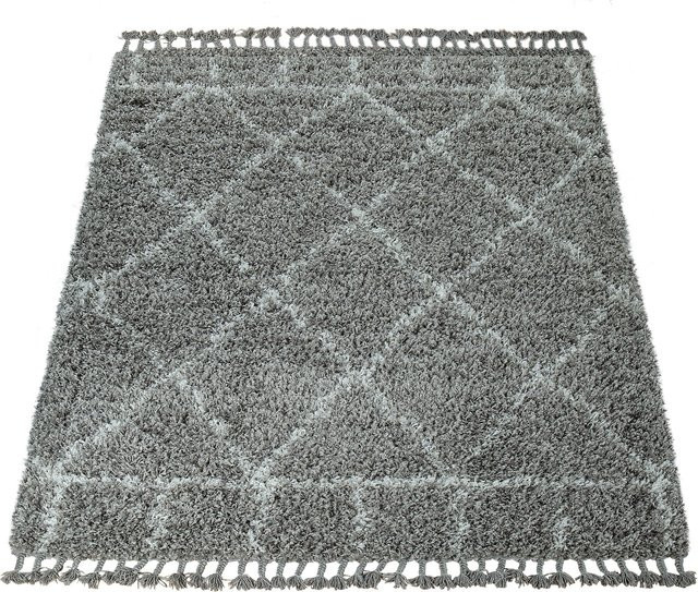 Hochflor-Teppich Nadori in Grau im Berber-Design, Breite: 120 cm, Länge: 170 cm - Bild 1