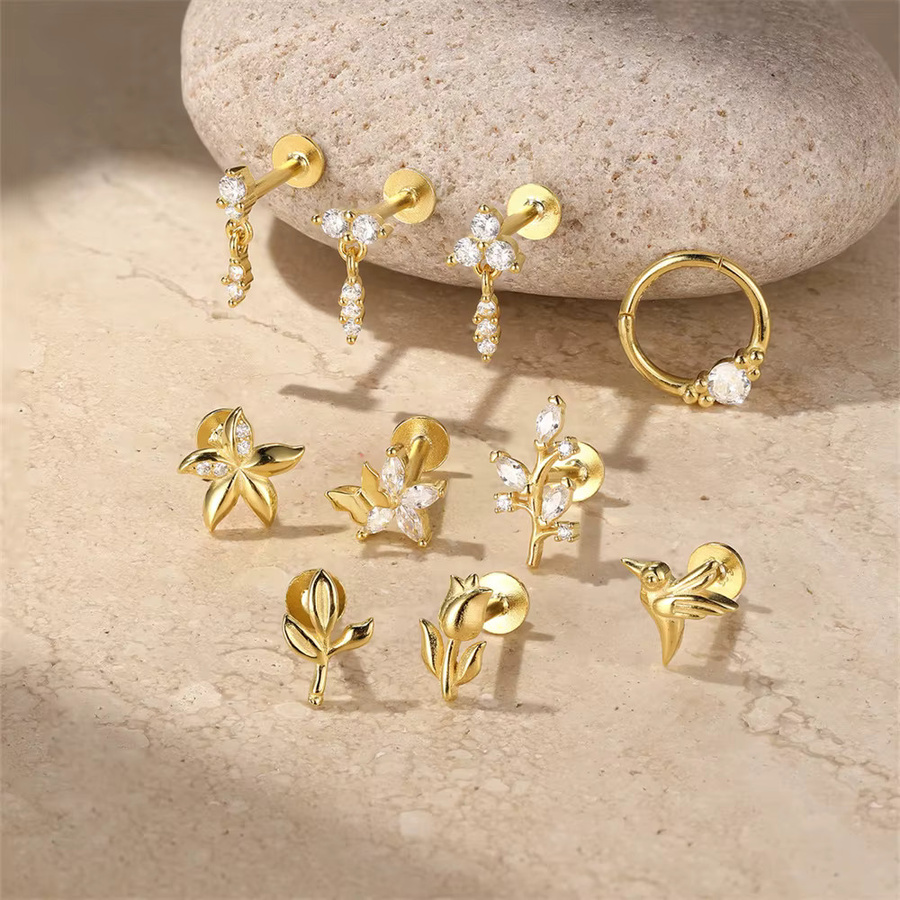 AIDE Ohrringe Kolibri, 925 Silber, Gold, Damen - Bild 2