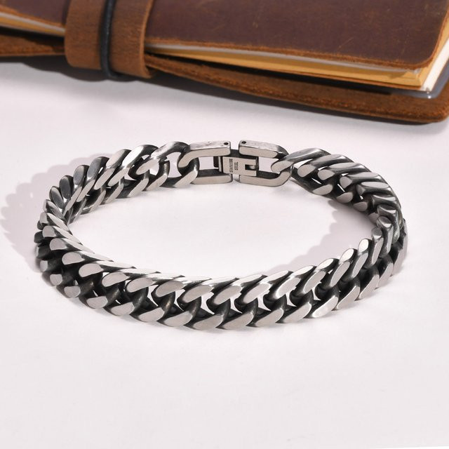 prjewel Armband, Edelstahl, Silber, Vintage, Herren - Bild 1