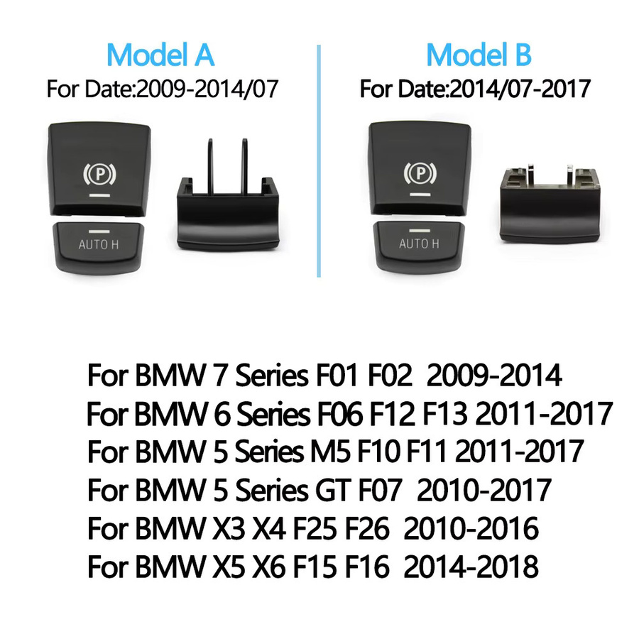 TNAI Abdeckung für die Auto Handbremse und Feststellbremse P-Taste in Schwarz für BMW M5 F01 F02 F07 F10 F11 F12 F15 F16 F25 F26 - Bild 2