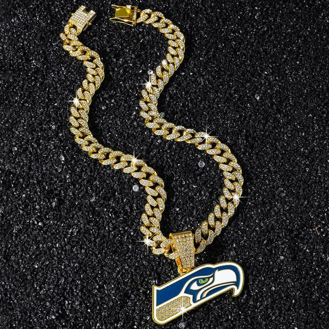 Junlu Schmuck Halskette Seattle Seahawks NFL Team, Anhänger, 50 cm, Unisex - Bild 1