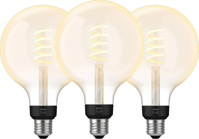 Philips Hue Filamentlampe White Ambiance Globe XL LED im 3er-Pack mit Vintage-Look - Bild 1