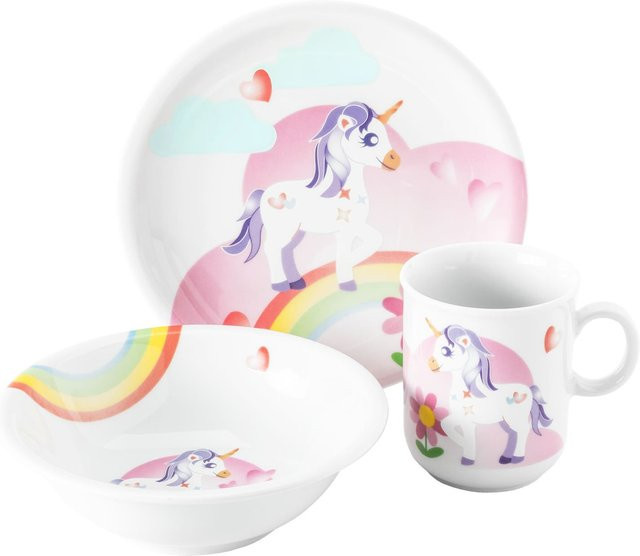 Seltmann Weiden Kindergeschirr Set Compact Mein kleines Einhorn aus Porzellan in Multicolour - Bild 1