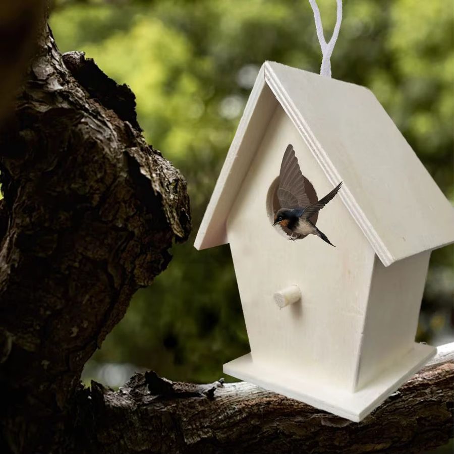 KITPIPI Set aus 5 Holz-Vogelhäuschen für den Garten als Nistkästen und Dekoration - Bild 2