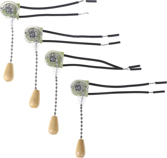 JETTING Universal Zugschalter Set mit Kette für Wandleuchten und Deckenventilatoren, 4 Stück - Bild 1