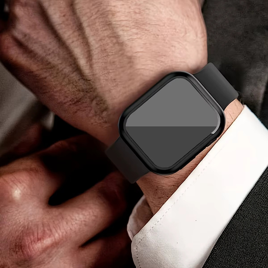 Schutzhülle mit Glas für Apple Watch inkl. Displayschutzfolie und Stoßstange, Transparent, kompatibel mit Apple Watch Series 10 9 8 7 SE 6 5 4 3 (46 mm, 45 mm, 44 mm, 41 mm, 40 mm) - Bild 5