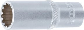 BGS Steckschlüssel-Einsatz Gear Lock tief, Antrieb 1/2 Zoll, SW 19 mm, silber - Bild 1