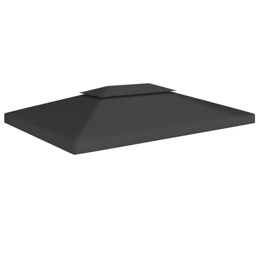 vidaXL Pavillon-Dachplane mit Kaminabzug aus Polyester in Schwarz, B x T: 4 x 3 m - Bild 2