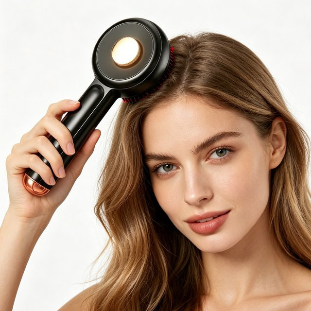 Raiuleko Elektrischer Vibrations-Massagekamm mit 660nm Rotlicht, Unisex - Bild 1