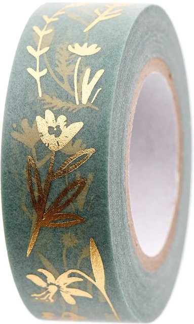 Rico Design Paper Poetry Washi Tape Bunny Hop Streublumen in Mint Grün, Breite: 1,5 cm, Länge: 10 m - Bild 1
